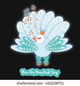 Love bird  vector set. Singing bird vector light palette. Cartoon vector
