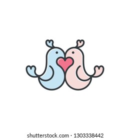 Love bird.dating apps.logo icon vector