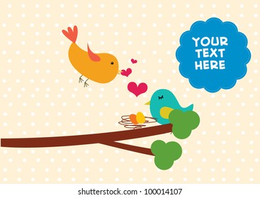 love birds with baby