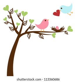 Love Birds Background or Card Template