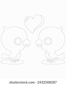 love birds coloring page for kids