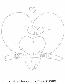 love birds coloring page for kids