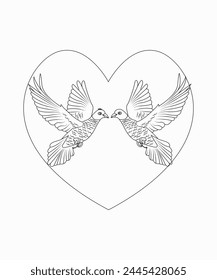 love birds coloring page for kids 