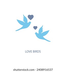 love birds concept line icon. Simple element illustration. love birds concept outline symbol design.