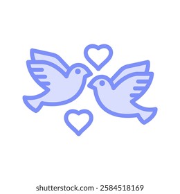 Love Birds duotone line icon, vector, pixel perfect, illustrator file