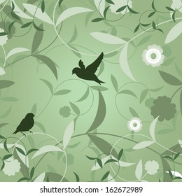 Love birds with flower background
