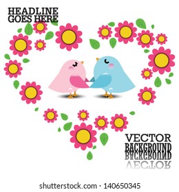 love birds getting married vector/illustration