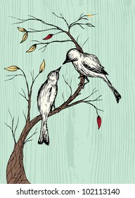 Love Birds, Hand Drawn Illustration