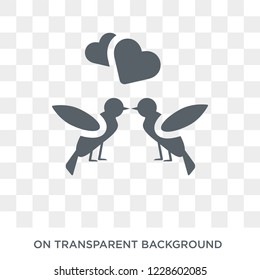 Love Birds icon. Love Birds design concept from Wedding and love collection. Simple element vector illustration on transparent background.