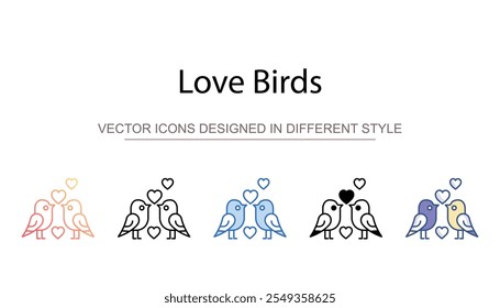 Love Birds icon design with white background stock illustration