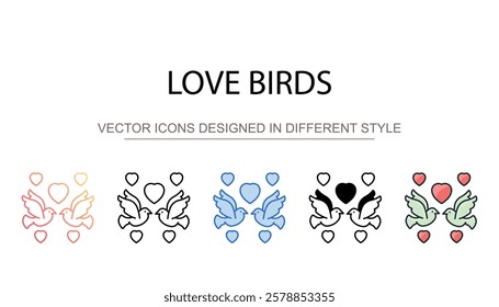 Love Birds icon design with white background stock illustration