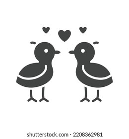 Love Birds Icon Vector Image. Can Also Be Used For Physical Fitness. Suitable For Mobile Apps, Web Apps And Print Media.