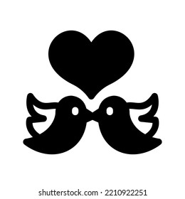 Love Birds Icon Vector Symbol Design Illustration