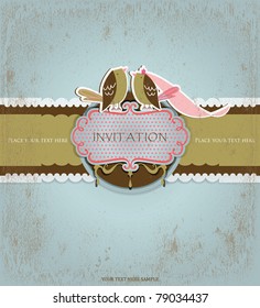 Love birds invitation card