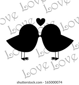 love birds over white background vector illustration