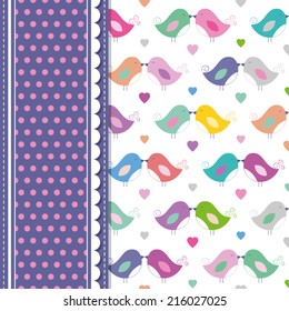 love birds and polka dot greeting card