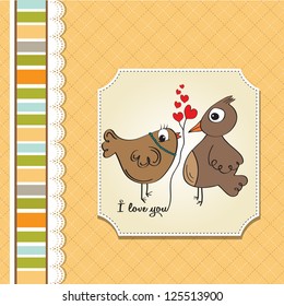 love birds, romantic illustration in vector format