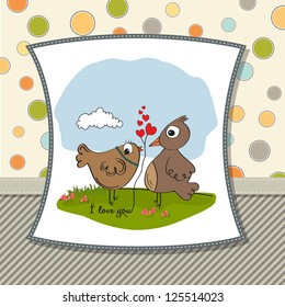 love birds, romantic illustration in vector format
