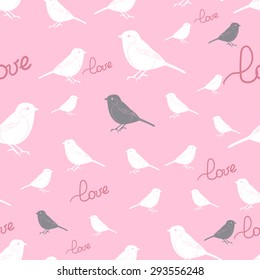 Love birds seamless pattern
