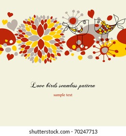 Love birds seamless pattern