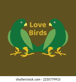 love birds simple vector design for  t shirt design 