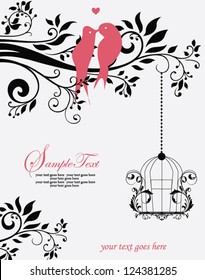 Love Birds Sitting In a Tree Wedding Invitation