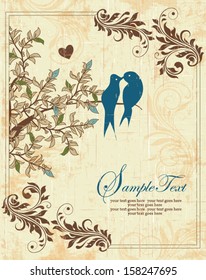 Love Birds Sitting In a Tree Wedding Invitation