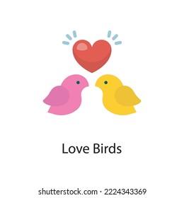 Love Birds Vector Flat Icon Design illustration. Love Symbol on White background EPS 10 File