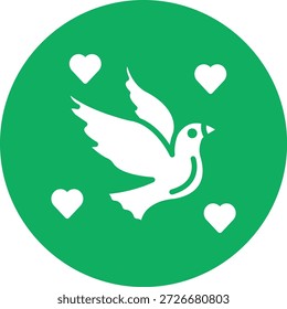 Ilustración de diseño de íconos de Vector de aves de amor