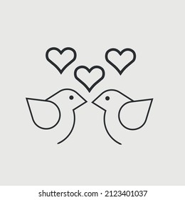 Love birds vector icon illustration sign