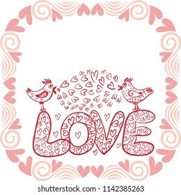 Love birds. Vector illustration