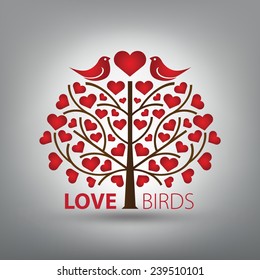 "Love birds" vector illustration