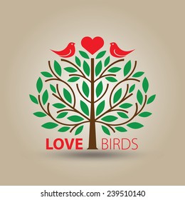 "Love birds" vector illustration