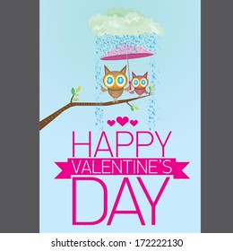 love birds vector illustration. valentine day love beautiful card with cute love couple birds