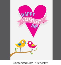love birds vector illustration. valentine day love beautiful card with cute love couple birds