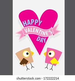 love birds vector illustration. valentine day love beautiful card with cute love couple birds