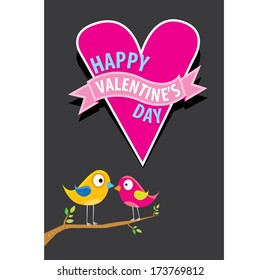 love birds vector illustration. valentine day love beautiful card with cute love couple birds