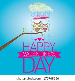 love birds vector illustration. valentine day love beautiful card with cute love couple birds