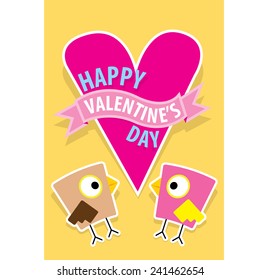 love birds vector illustration. valentine day love beautiful card with cute love couple birds