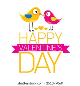 love birds vector illustration. valentine day love beautiful card with cute love couple birds