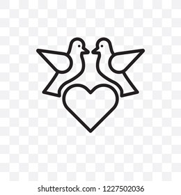 Love Birds vector linear icon isolated on transparent background, Love Birds transparency concept can be used for web and mobile