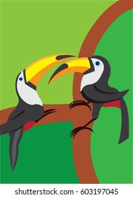 the love birds-3-
two toucan perching on a tree branch