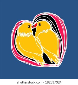 love birds,vector illustration