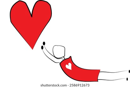 love is bit away hand draw vector illastration 