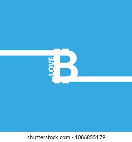 I love bitcoin vector icon