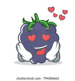 In love blackberry mascot cartoon style