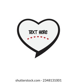 Love blank white speech bubble pin isolated on white background,  Social network communication concept, Vector illustration