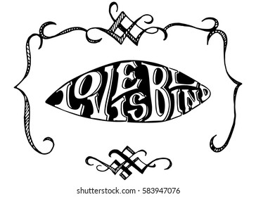 Love is Blind. Hand Lettered Quote. Modern Calligraphy. Romantic slogan and quote for love cards and prints
