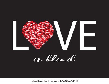 Love is Blind Text with Sequins Embellishment