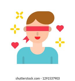 Love is blind vector, Valentine and love related flat style icon
